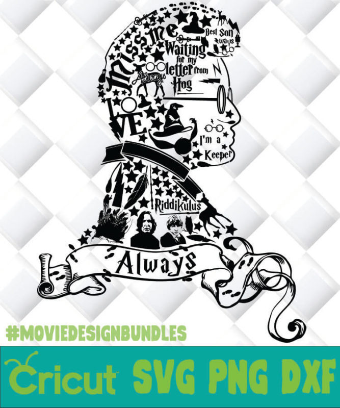 HARRY POTTER HEAD SILHOUETTE SVG PNG DXF CLIPART 667x800 1