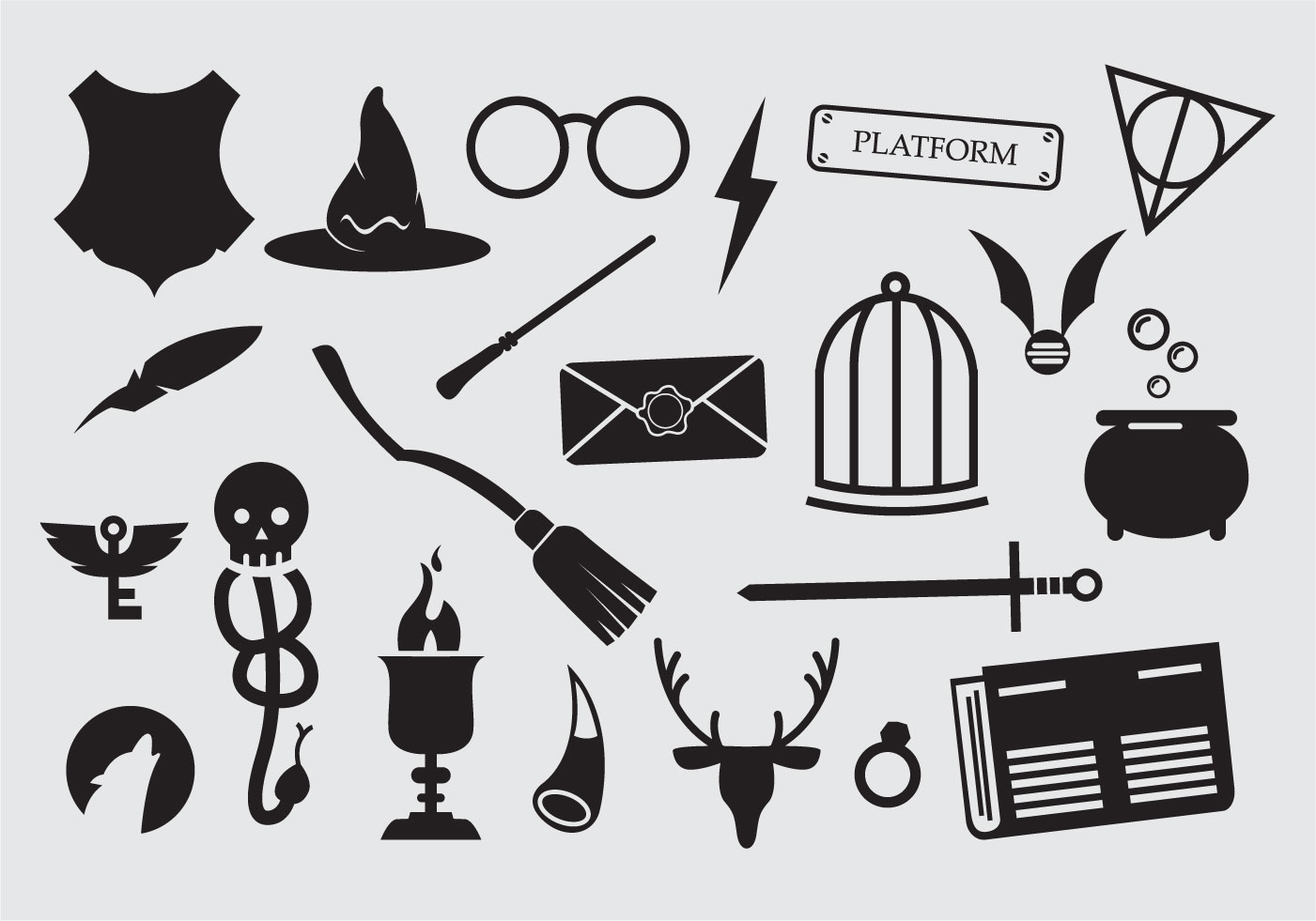 harry potter vector icons