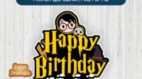 Cake Topper Printable Harry Potter PNG Happy Birthday