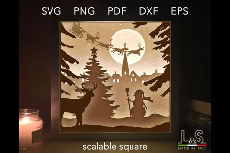 116+ Christmas Light Box Svg File -  Download Shadow Box SVG for Free