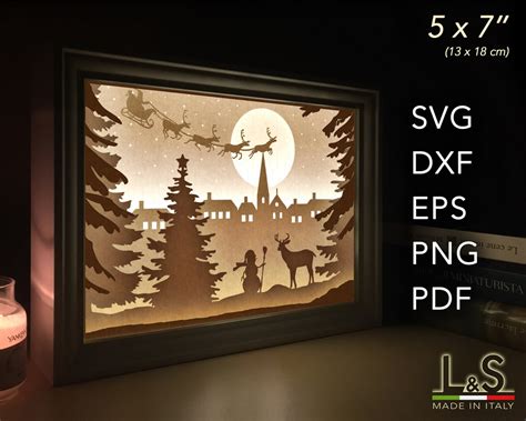 185+ Free Christmas Shadow Box Svg -  Editable Shadow Box SVG Files
