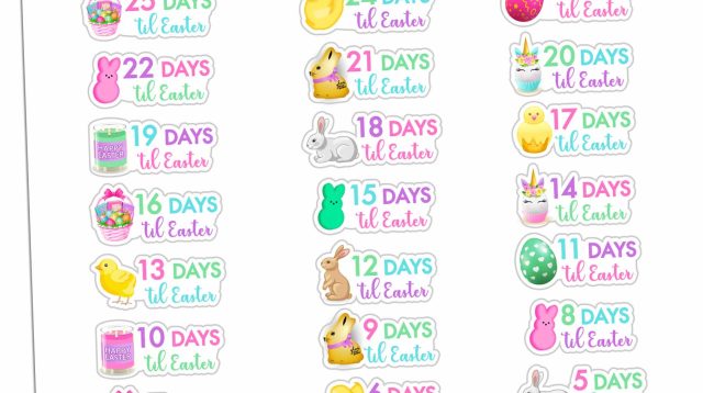 Easter Countdown Planner Stickers by Paper Glam 1
