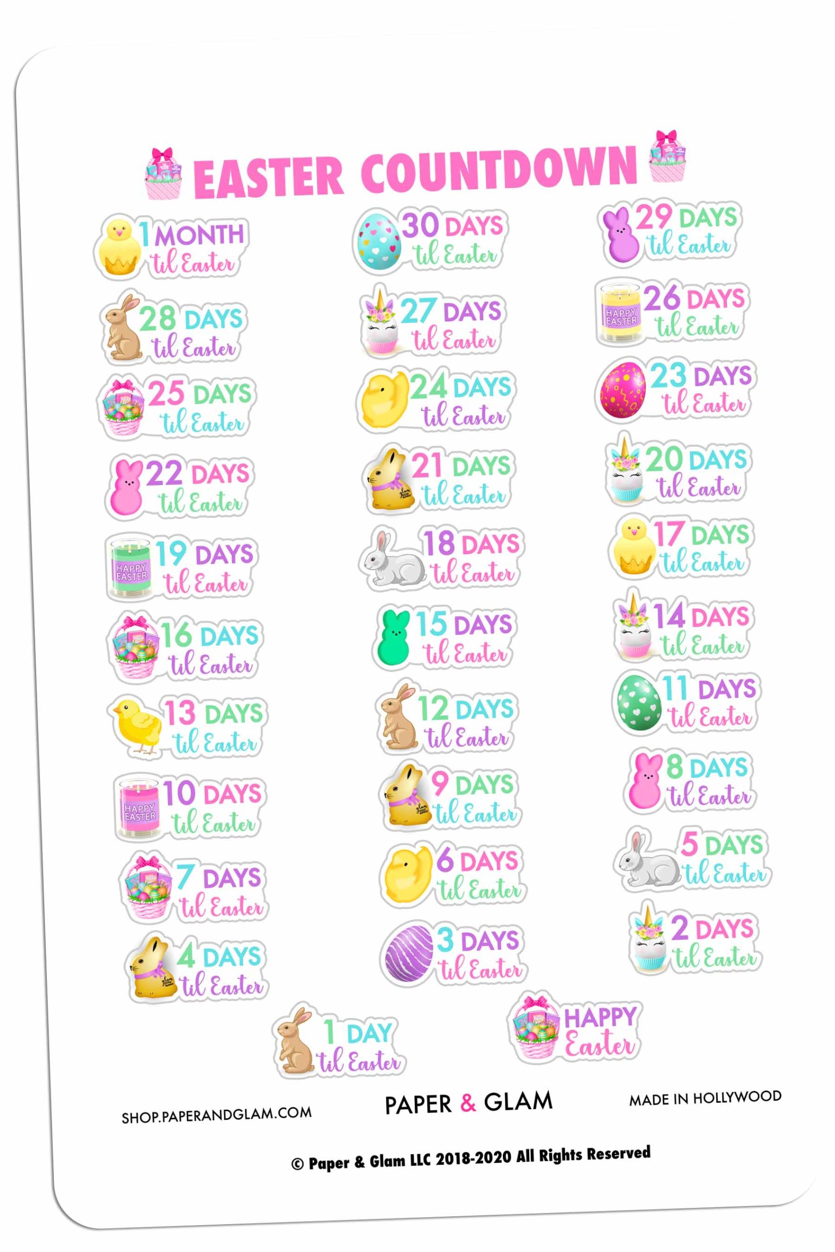 Easter Countdown Planner Stickers by Paper Glam 1 scaled