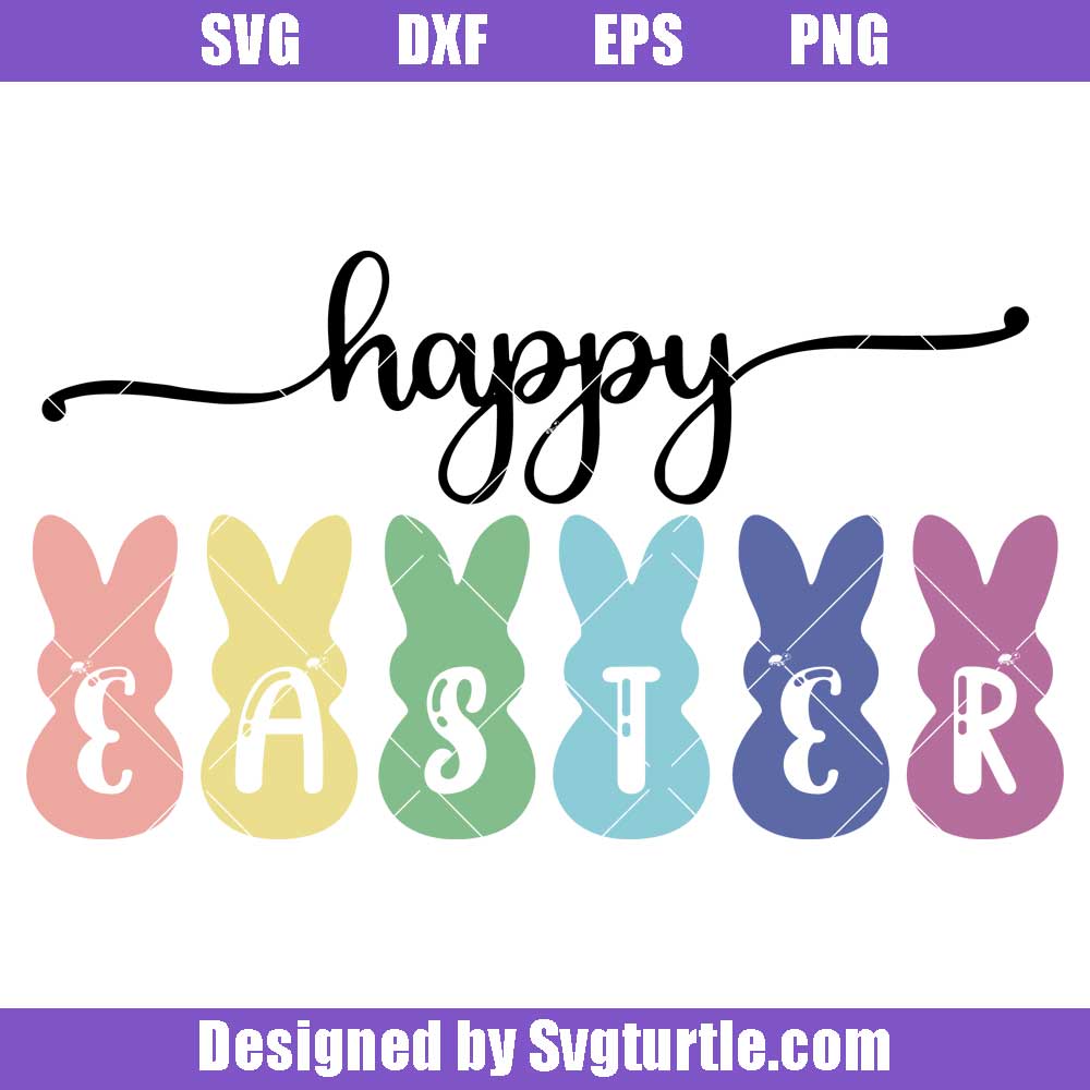 Happy Easter Peeps Svg Bunny Face Svg Kids Easter Svg