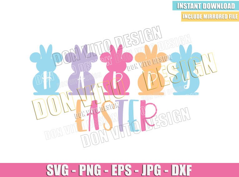 Image Mickey Mouse Happy Easter Bunnies Disneyland svg Disney Easter Holiday