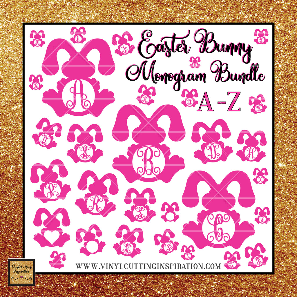 easter bunny monogram svg bundle