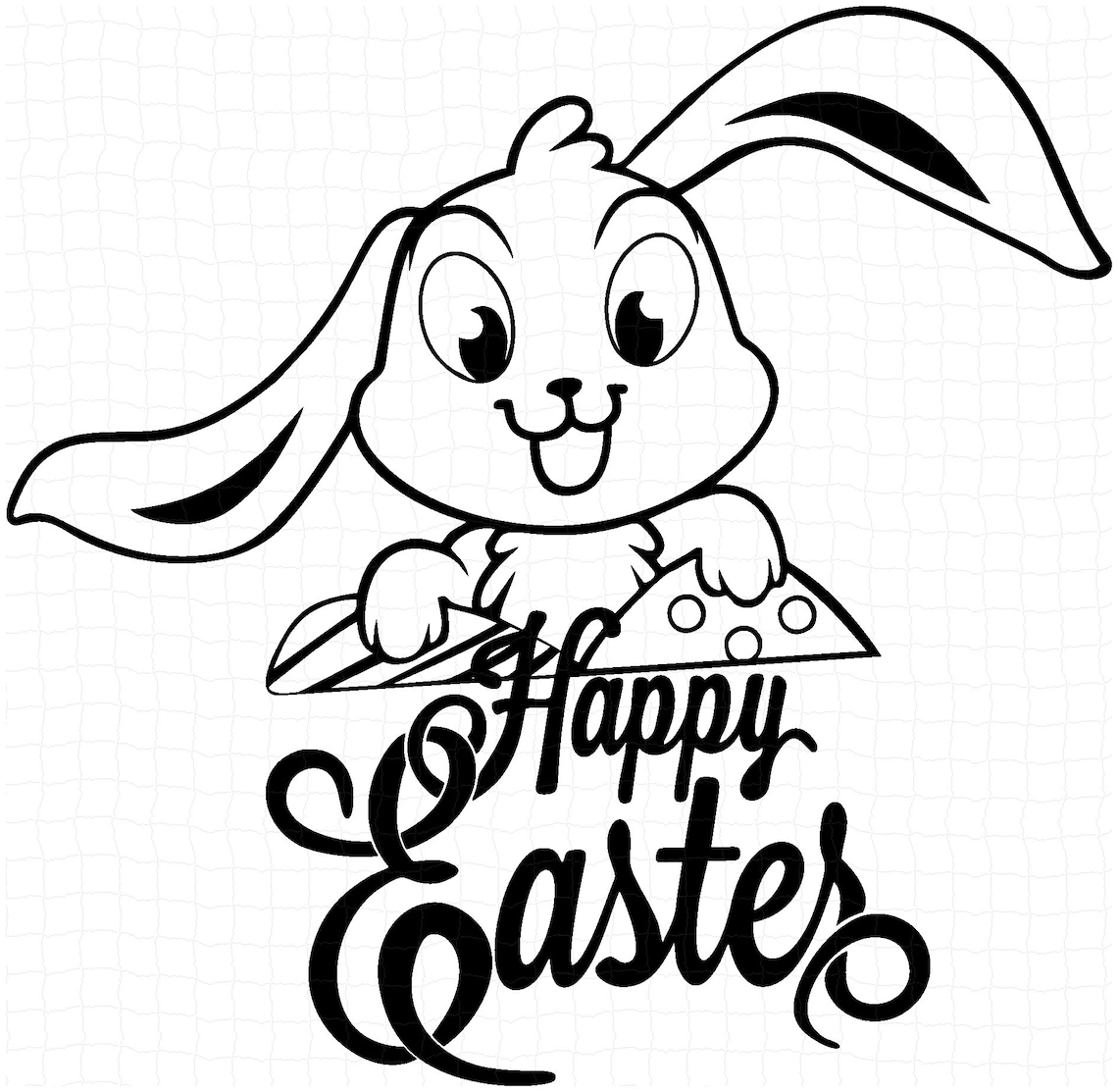 Happy Easter Bunny SVG SVG png dxf FREE Outline svg | Etsy