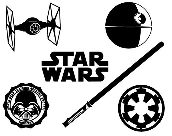 star wars png black and white star wars silhouette files clipart 570