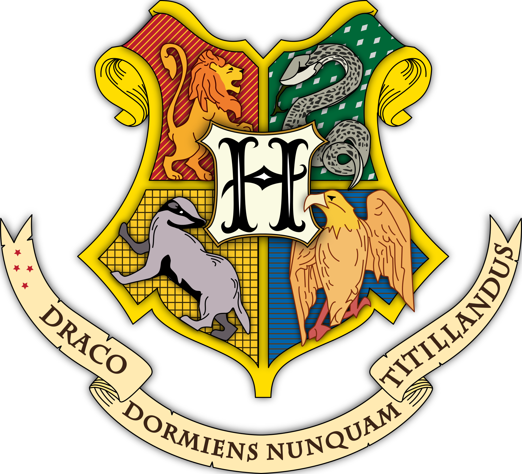 Hogwarts coat of arms colored with shading.svg