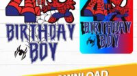 fourth birthday boy spiderman baby svg png