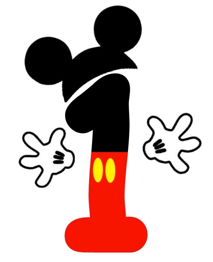 Mickey Mouse Number 1 Svg
