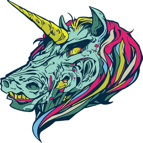 Zombie unicorn illustration - Transparent PNG & SVG vector file