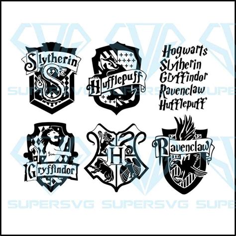 Bundle Harry Potter Hogwarts House Crest Svg, Syltherin, Ravenclaw