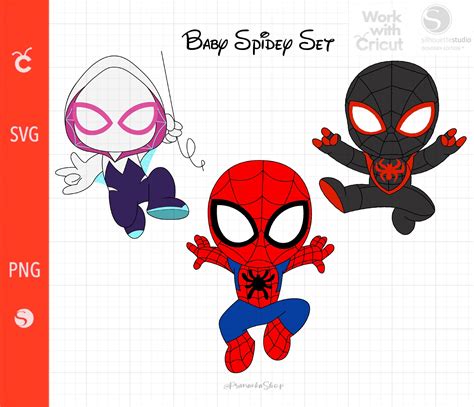 3 Baby Spidey Superhero Svg cut file Ghost Spider svg Baby | Etsy España