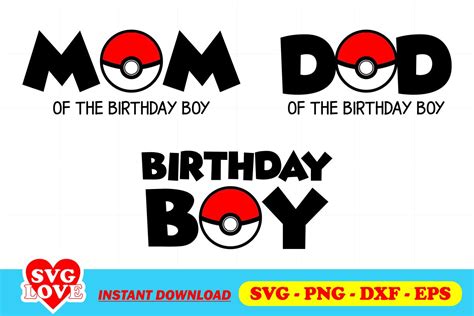 Birthday Boy Pokemon SVG - Gravectory