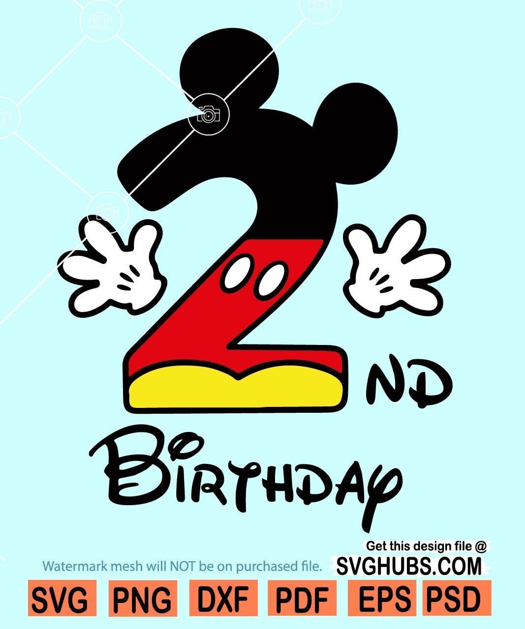 Mickey Mouse 2nd Birthday Svg
