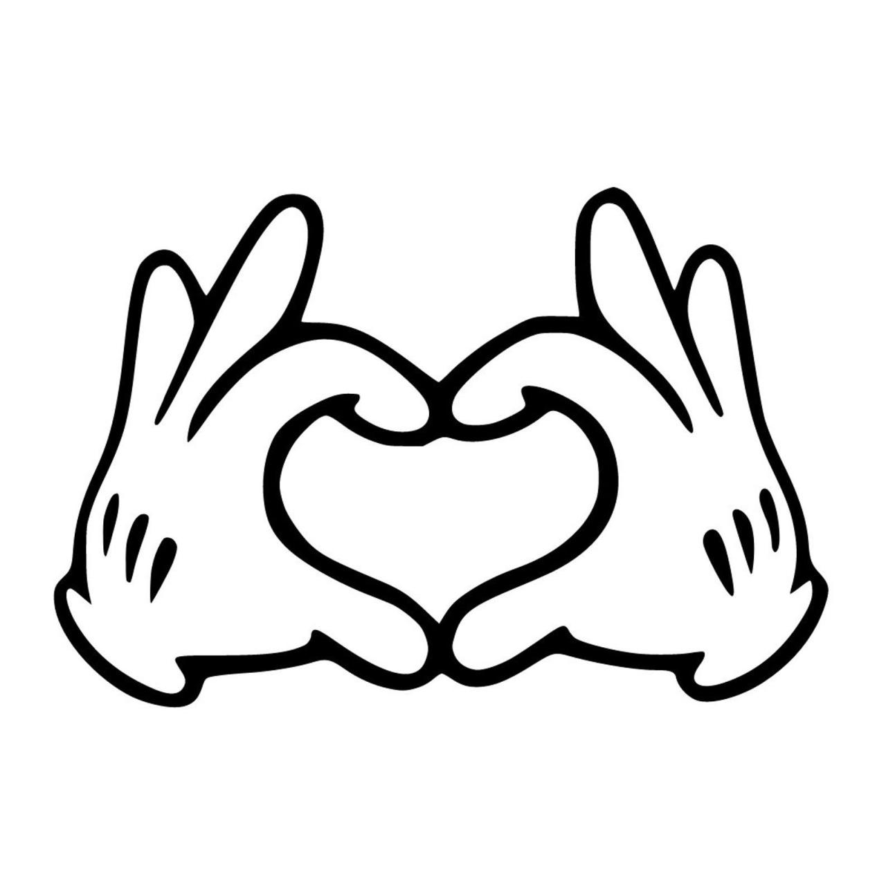 Mickey Mouse Hands Heart Svg