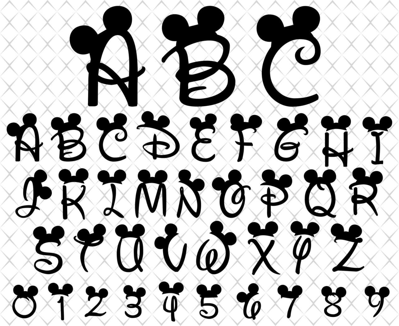 Mickey Mouse Letters Svg