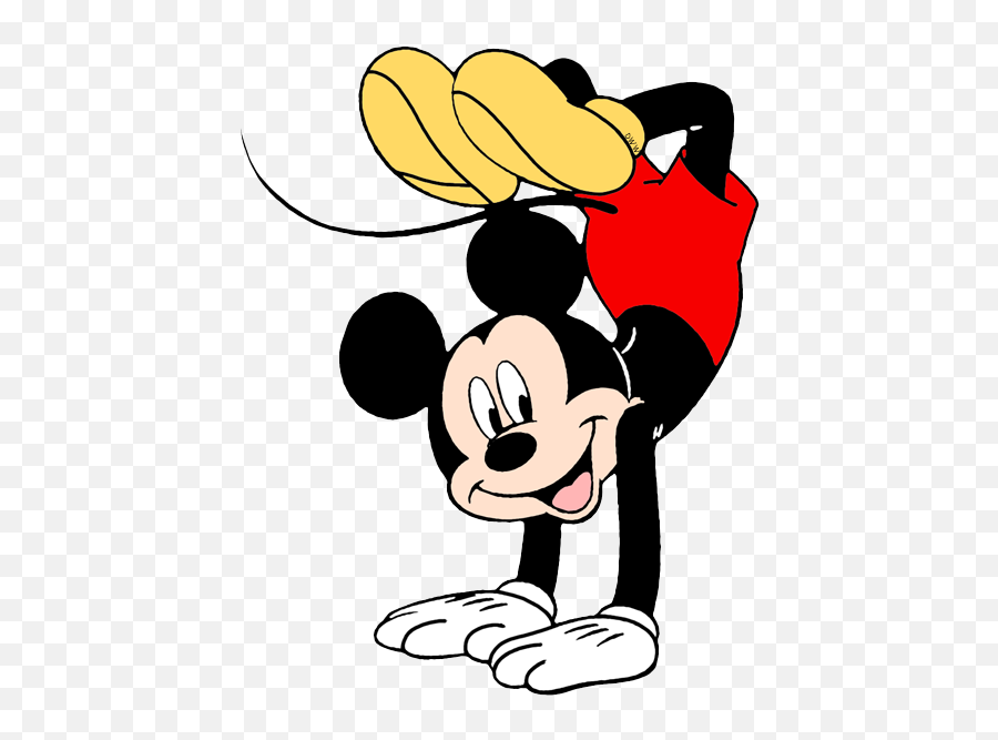 Mickey Mouse Head With Handstand Gymnast Svg