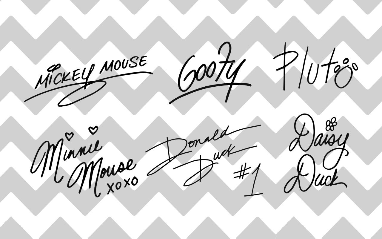 Mickey Mouse Autograph Svg