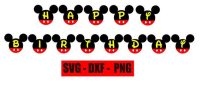 Mickey Mouse Birthday Banner Svg