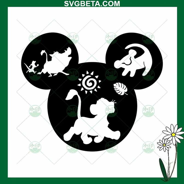 Mickey Mouse Lion King Svg