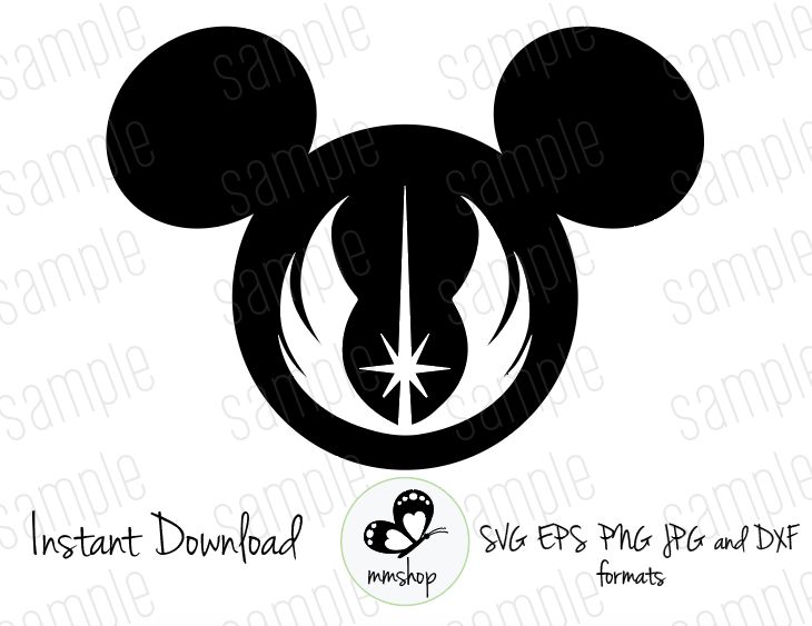 Mickey Mouse Head Jedi Order Svg