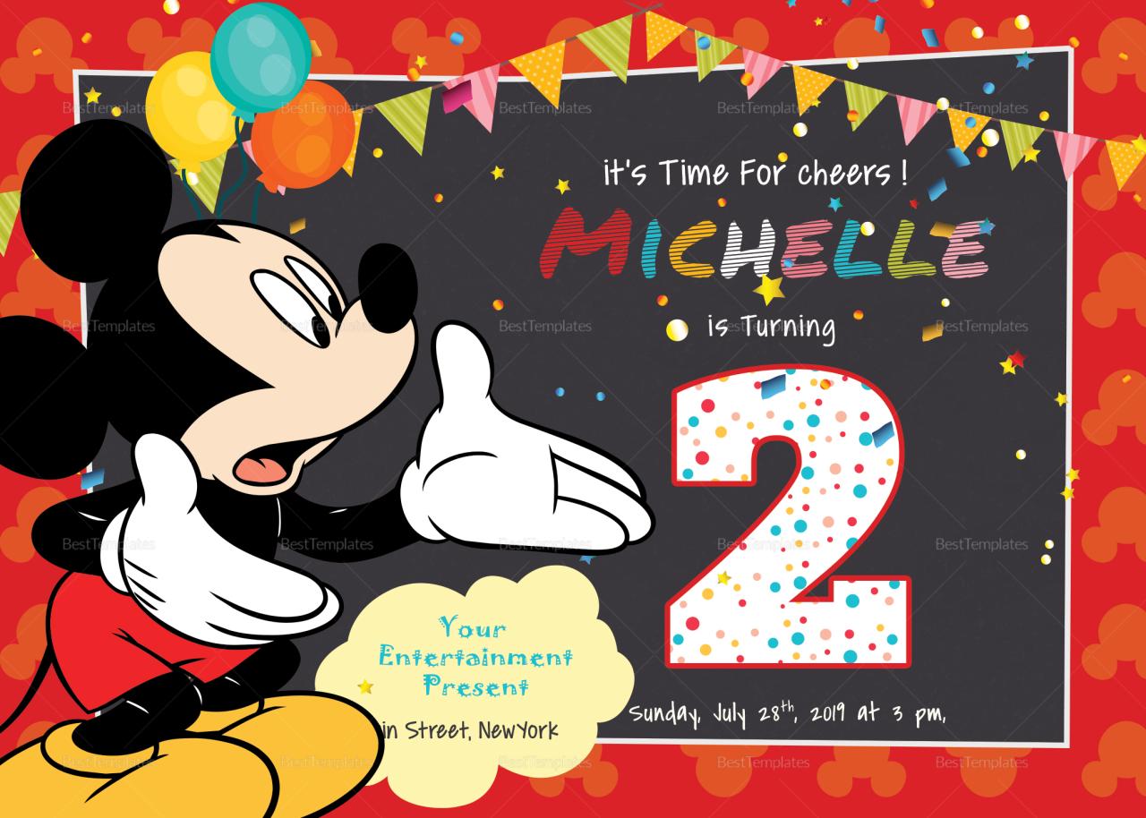 Mickey Mouse Motion Birthday Card Svg