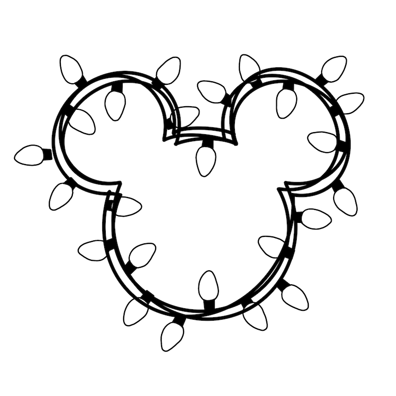 Mickey Mouse Lights Head Svg