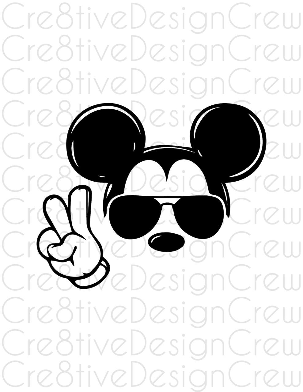 Mickey Mouse Peace Sign Svg