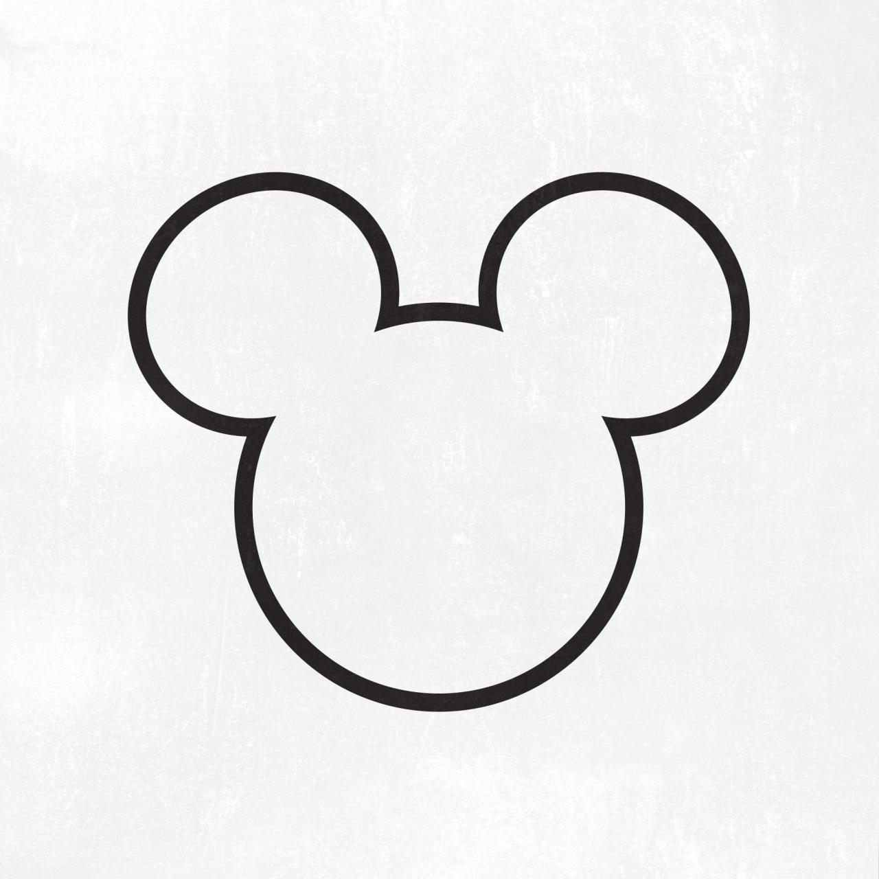 Mickey Mouse Head Outline Svg