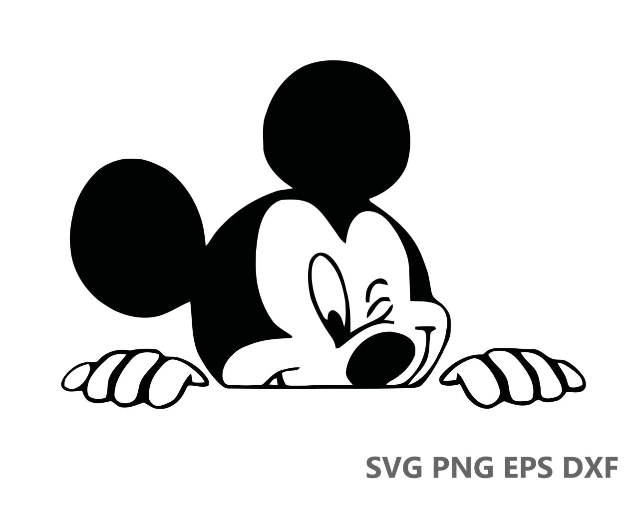 Mickey Mouse Looking Out Window Svg