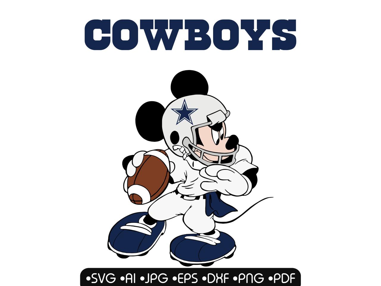 Mickey Mouse Dallas Cowboys Svg