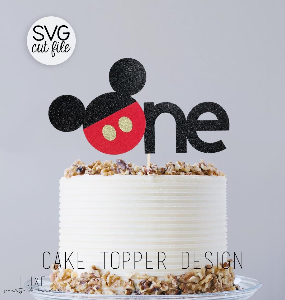 Mickey Mouse Cake Topper Svg