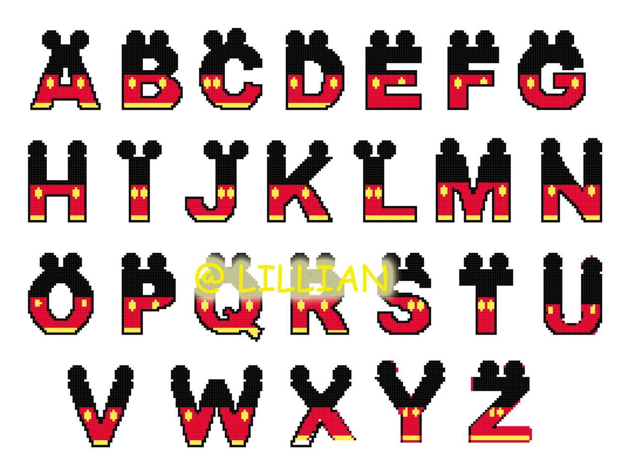 Mickey Mouse Alphabet Free Svg