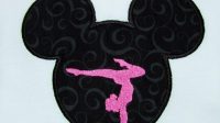 Mickey Mouse Head With Heandstand Gymnast Svg