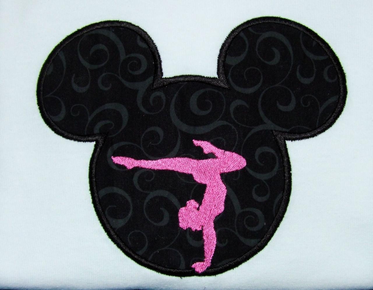 Mickey Mouse Head With Heandstand Gymnast Svg