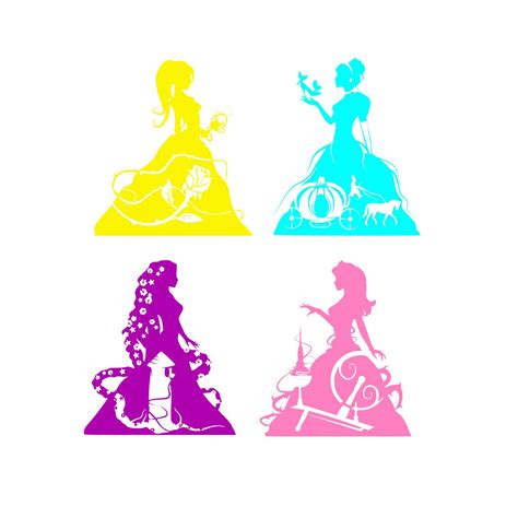 Disney Princess Cut File SVG PNG DXF Disney Princess from