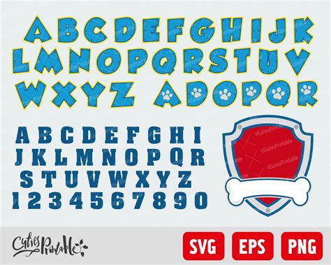 Paw Patrol font SVG PNG EPS Paw Patrol Your Text Letters | Etsy