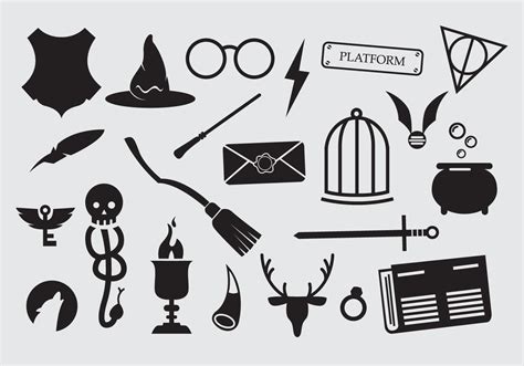 Iconos del vector de Harry Potter | Símbolos de harry potter, Pegatinas