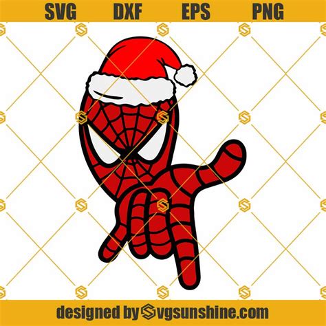 Christmas With Spiderman SVG, Spider Man Santa Hat SVG, Marvel