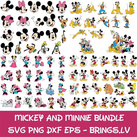 Mickey and Minnie SVG Bundle, Mickey Mouse SVG, Minnie Mouse SVG