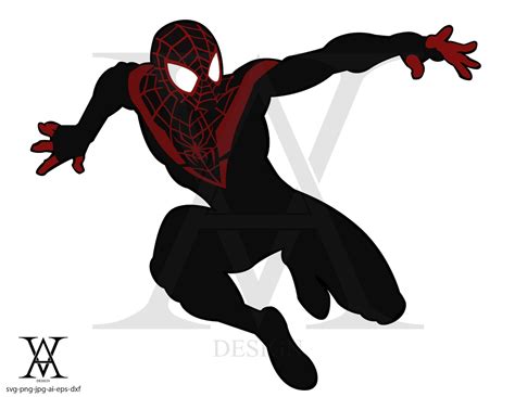Spiderman new universe miles morales clipart vector. | Etsy