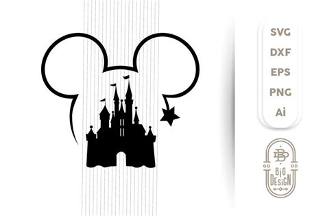 Mickey Head With Castle Svg Free - Disney Castle Mickey Minnie svg clip