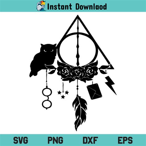 Harry Potter Dream Catcher SVG, Deathly Hollows SVG, Harry Potter Dream