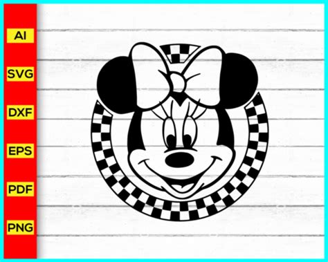 Checkerboard Minnie Svg, Disney Mickey Mouse Digital FIles SVG JPG PNG