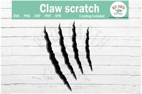 Dinosaur claw scratch mark, Animal scratch SVG,PNG,DXF,EPS