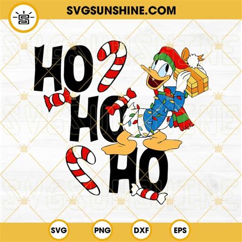 Ho Ho Ho Donald Duck Christmas SVG, Disney Christmas Donald Santa Hat