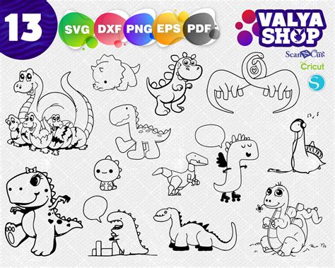 Free 286 Cute Dino Baby Dinosaur Svg SVG PNG EPS DXF File