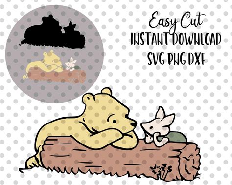 Classic Winnie the Pooh SVG & PNG Clip Art Files Old Winnie | Etsy